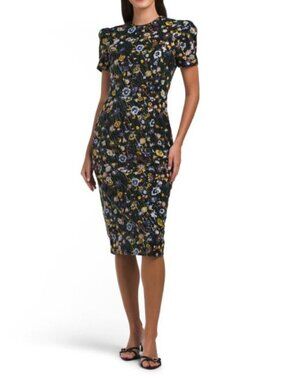 HELSI Short Sleeve Embellished Midi Dress